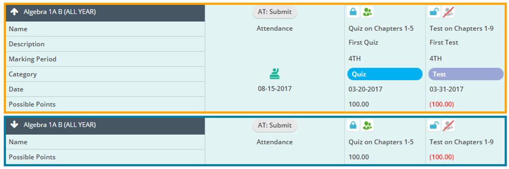 Temporarily Hide Header Rows If you need to maximize screen space to fit all of the students in your gradebook, you can hide the header rows.