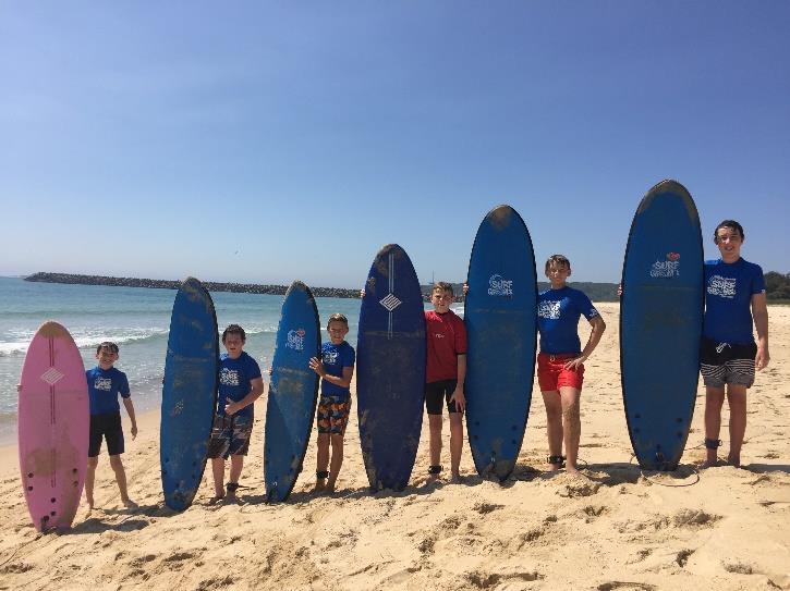 Students learnt about surf safety, how to surf, how to interpret different types of waves and beach conditions.
