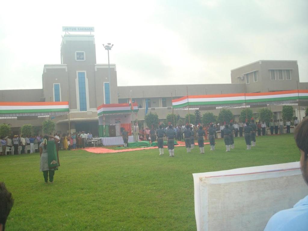 NCC Cadets saluting the National flag