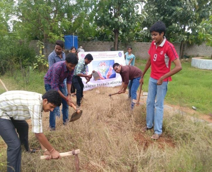About 100 NSS volunteers and students took part in this activity and cleaning the college surroundings, removed bushes, collected waste materials and thrown outside.