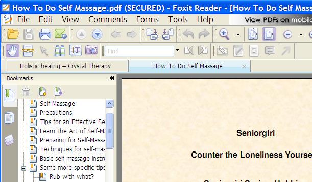 Navigate The Document Easily For Adobe Acrobat Reader, please click the Book mark icon on the Tool Bar. This will open a Bookmark panel to the left of the document. It has a list of all headings.