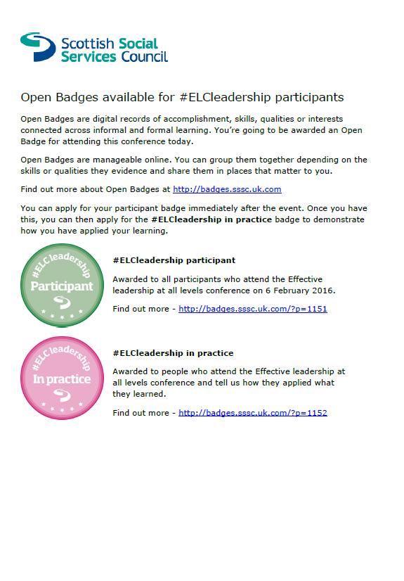 Events, sessions and webinars Good opportunities to pilot badges. Provide recognition to participants.