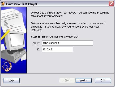 STEP 3: TAKE A TEST WITH THE TEST PLAYER Creating Online Tests with ExamView For tests that you administer on the network, students must use the ExamView Test Player in the