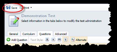 = Normal Font = Small Font = Large Font = This option prints the test booklet without selected response answer options.