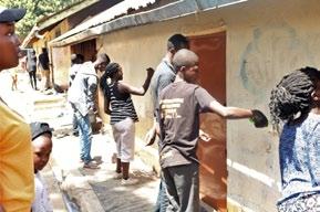 Community Service Rotarians at Work Paint Project at Saint John s Primary school Korogocho, Nairobi On Saturday, 21 st January 2017, at about 9am, Rotarians, Rotaractors, friends, and family gathered