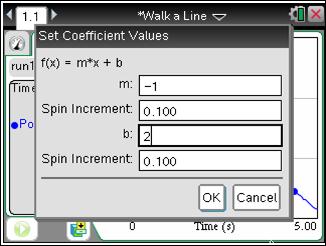 25 Walk a Line TI PROFESSIONAL DEVELOPMENT f. Linear functions are usually written in the form f(x) = mx + b.
