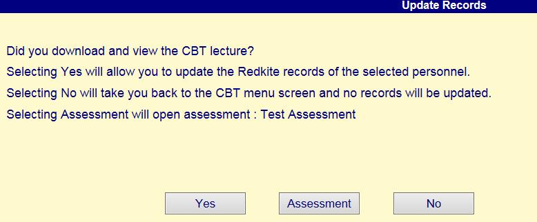 CBT Delivery Assessor Login CBT / E-Learning package with linked assessment Assessor Login for CBT / Learning Package with linked assessment: 1.