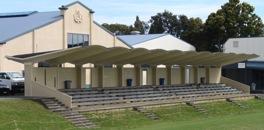 The Pavilion is a ferro- concrete grandstand with