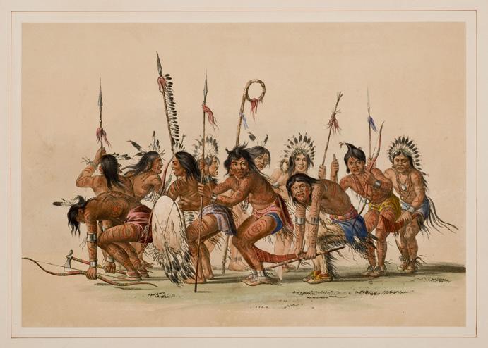 AUG George Catlin. Plate 29. The War Dance from Catlin s North American Indian Portfolio. (London: Chatto & Windus. Vincent, Brooks, lithographer, ca. 1875.
