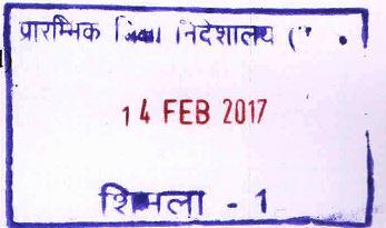 No. EDN-H (2) B (2) 5&6/2016- TGTs (HPSSC- Medical) Directorate of Elementary Education, Himachal Pradesh, Lalpani, Shimla -1 Dated: Shimla-171001, the 14 th February 2017.