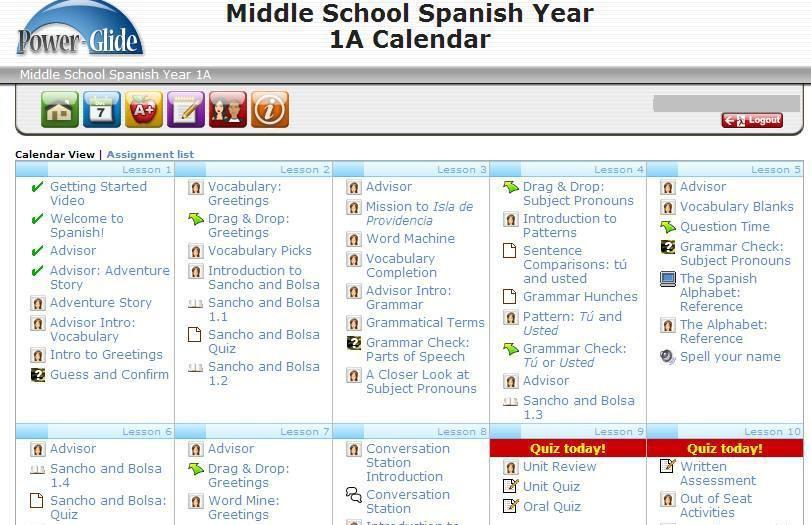 Once logged into the OLS via the student account, students/families will then want to select PowerspeaK 12 on the side of the screen to access their world language if enrolled in a world language