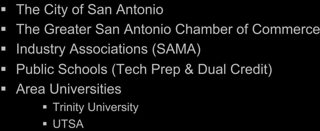 ACADEMY PARTNERS The City of San Antonio The Greater San Antonio Chamber of Commerce Industry