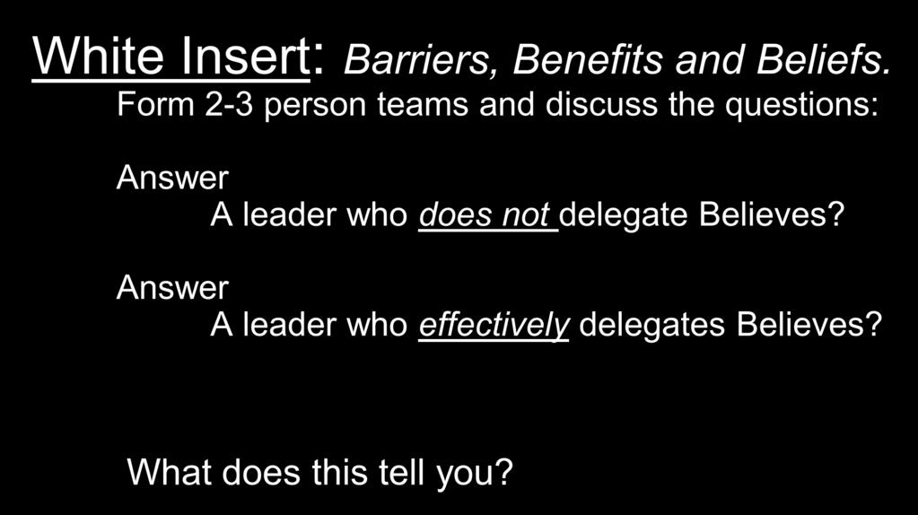 Barriers, Benefits and Beliefs White Insert: Barriers, Benefits and Beliefs.