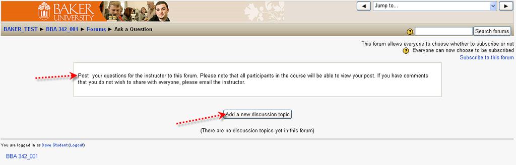 Click on Add a new discussion topic button.