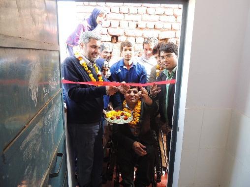 inaugurated a toilet for differently abled children, contributed INR 2000 to the school headmaster