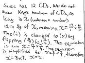 Emily s response can be directly compared to a two-step solution for x = 12.