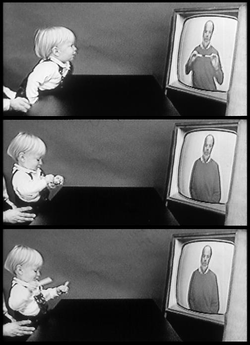 224 Rao et al. Figure 11.3 Infants as young as 14-months-old can imitate actions on objects as seen on TV (from Meltzoff, 1988a).