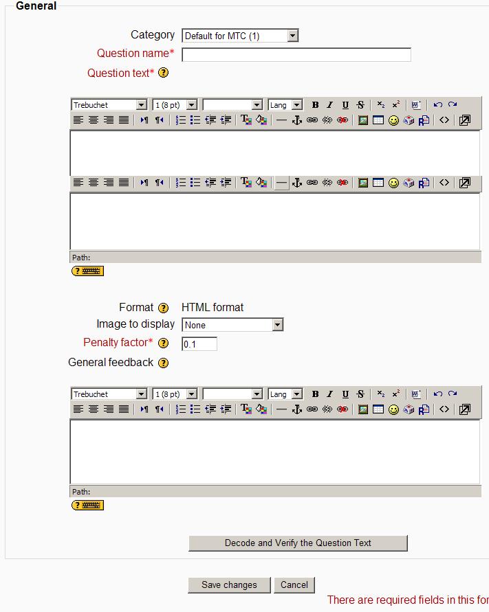 Step 11 The Embedded Answers (Cloze) Question Screen Embedded answers (Cloze) questions contain a passage of text (in Moodle format) that has