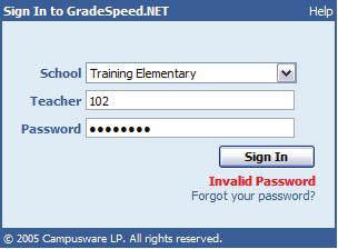 The password MUST conform to the District requirements. Click OK or Sign In Forgot Your Password?