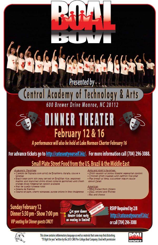 Central Academy of Technology and Arts 3 Click on the flyer for advanced tickets Schedule Changes The Guidance Office will begin taking 2nd Semester Schedule Changes on Tuesday, January 3rd.