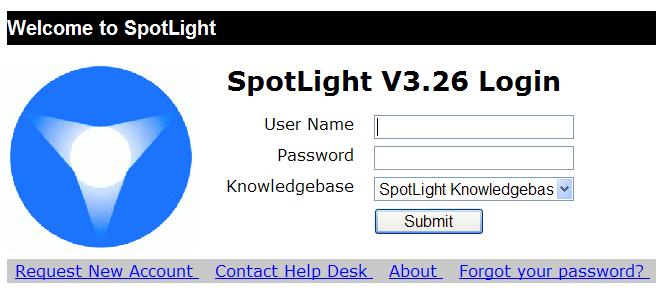 149 system by entering the appropriate User Name and Password followed by the name of the Knowledgebase containing the solutions for the Help Desk Equipment Editor. Figure 16.