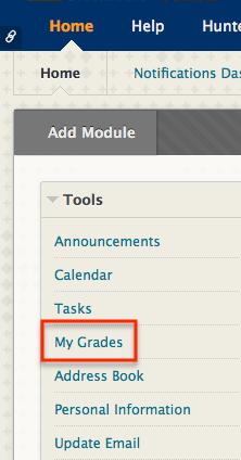 courses from the Tools module on the Blackboard home page.