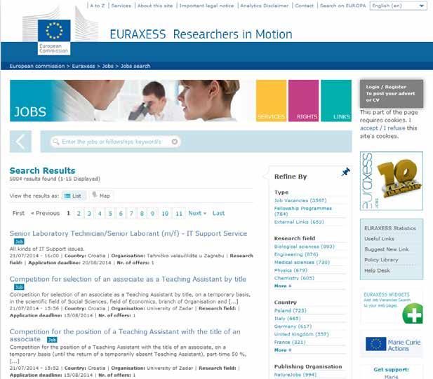 Annex: Marie Skłodowska-Curie actions online (III) Research Job