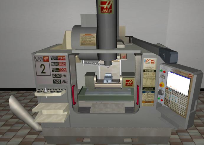 Figure 11. Interactive model of a HAAS Super VF-2 5-axis milling machine (left), and a HAAS SL-20 turning machine (right). Figure 12.