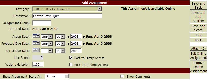 Cloned questions display in the Assignment Questions browse.