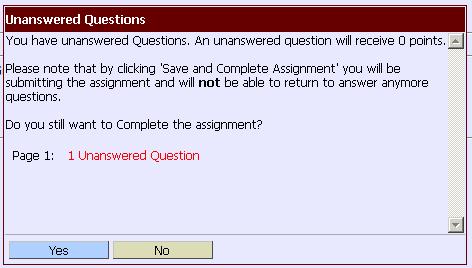 The Save button saves the student s answers to the questions and remains on the screen.