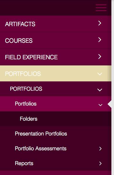 6) Next, click on the Portfolio Assessments tab (left side menu below Portfolios ).