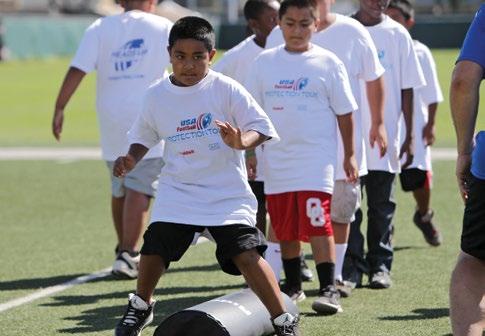 HEALTH AND SAFETY THE WELL-BEING OF EVERY YOUNG ATHLETE is USA Football s No. 1 priority. That mission is encapsulated in Heads Up Football but extends throughout the company s entire program lineup.