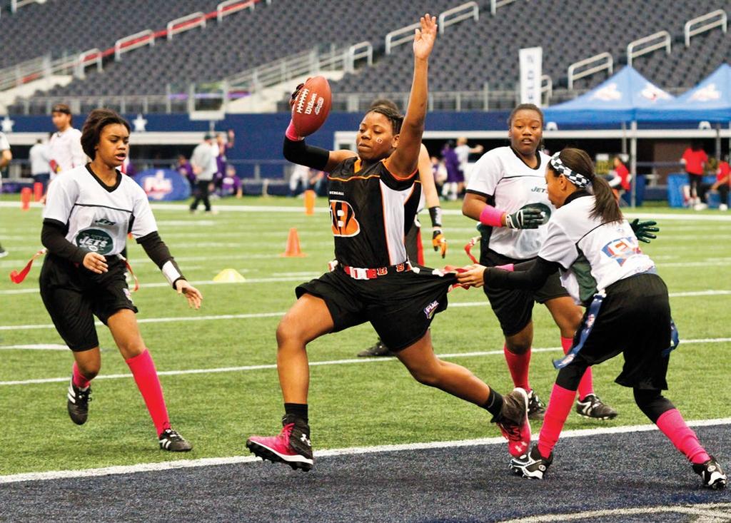 QUICK KICKS The 2013 NFL FLAG National Championships were held at AT&T Stadium, home of the Dallas Cowboys. About 2.