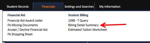 17. Current tuition bill To view your current tuition bill