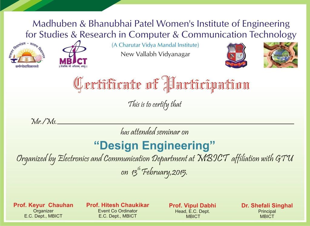 CERTIFICATE All the faculties were