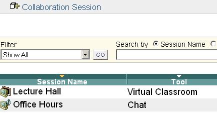 Types of Sessions Virtual Classroom: real-time discussion, Web access, Course access, Whiteboard and