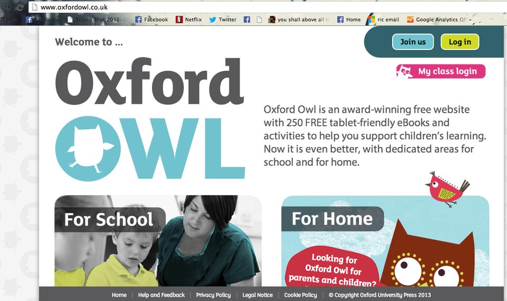 Site Name: Oxford Owl This website It also provides 250 free e- books that are tablet- friendly for use in the classroom and at home.