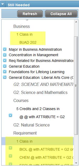Adding Requirements Within a term, you can click the to add a requirement.