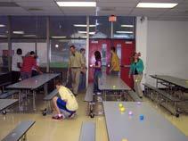 Twenty students found ten eggs each hidden in the cafeteria.