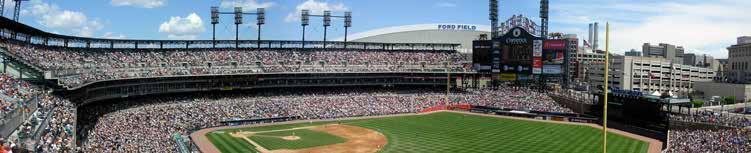 COMERICA PARK TOURISM (CONT) Detroit is one of 12 US cities with teams from 4 major sports. The Tigers (MLB), Red Wings (NHL), Lions (NFL) and Pistons (NBA) attract over 4.