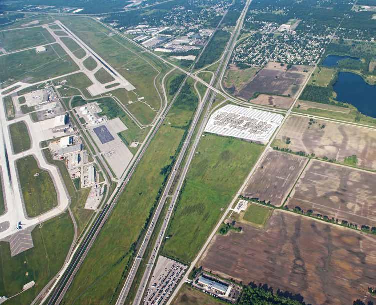 AERIAL The site is located opposite of Detroit Metropolitan Airport in the northeast quadrant of Interstate and Vining Road at the intersection of Vining Road and Wick Road in