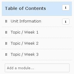 BUILDING ONE / STRUCTURE METHOD This section contains a description of three common ways to structure your unit LEARNING TOPIC Content and activities are organised by week or by module.