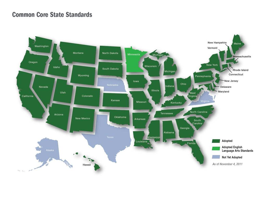 Common Core State Standards: Consistent Guidelines to Help Students Succeed Define the knowledge and skills students need for college and career Provide