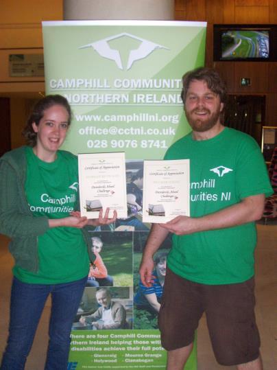 In September two of our co-workers, Siobhan and DJ, took part in a Daredevils Abseil Challenge down the Europa Hotel raising 752 for Camphill Holywood.