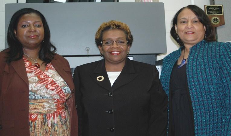 on June 21, 2012. (L) Ms. Commie E. Jones, Assistant to the Title III Director (C) Mrs. Hattie F. Wilkins, Title III Director (R) Mrs.