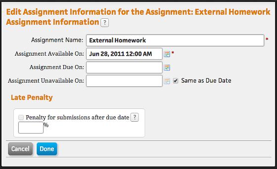 Creating and Managing Assignments Action: To enter assignment information If you are creating a number of assignments, planning the naming scheme in advance can save you some time renaming them later.