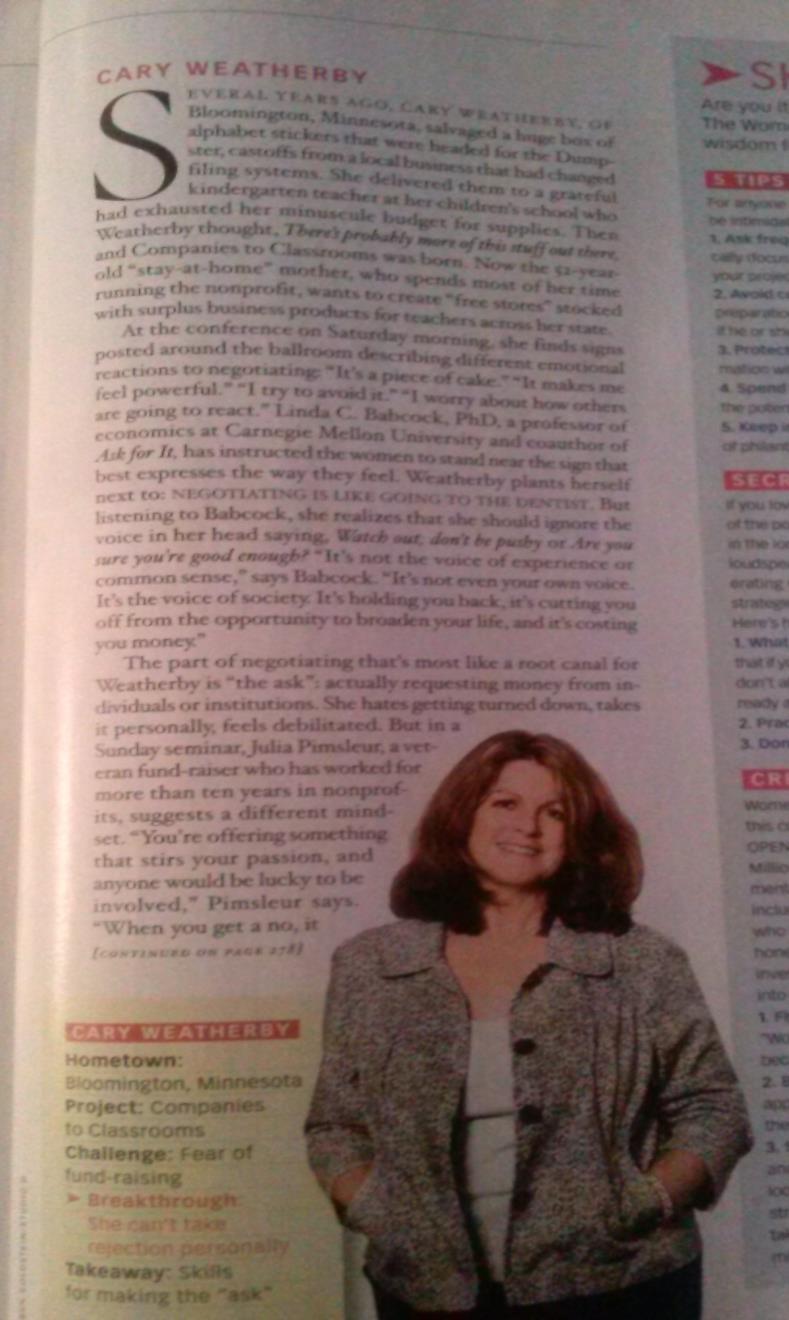 featured in Oprah Magazine as