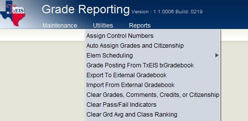 From the Grade Reporting Application select Utilities>Clear Pass/Fail Indicators.
