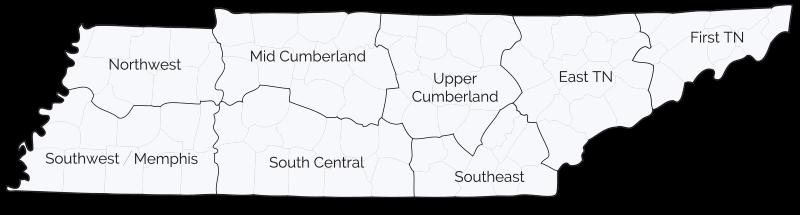 Each of the 146 districts across Tennessee are assigned to a CORE office.