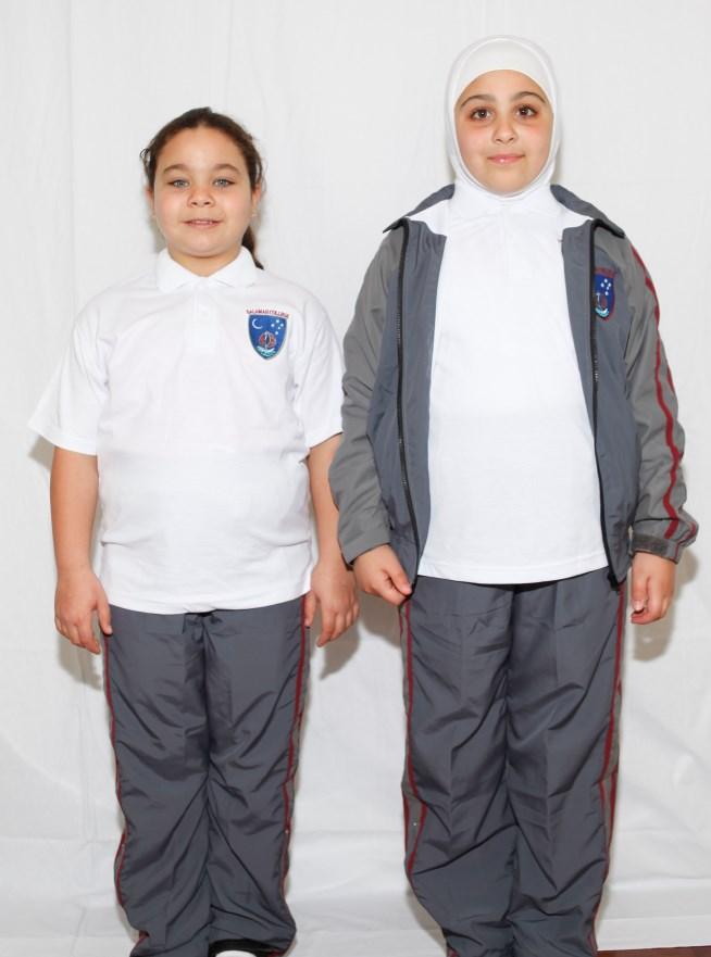 bag Salamah school hat Primary Girls Sports Uniform School sports jacket School sports pants (K-4-Summer) Short-sleeve polo sports shirt